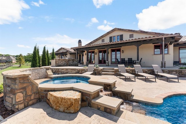 9639 Horizon Cir, Sperry, OK 74073 - outdoor pool with a patio area, an in ground hot tub, and fence