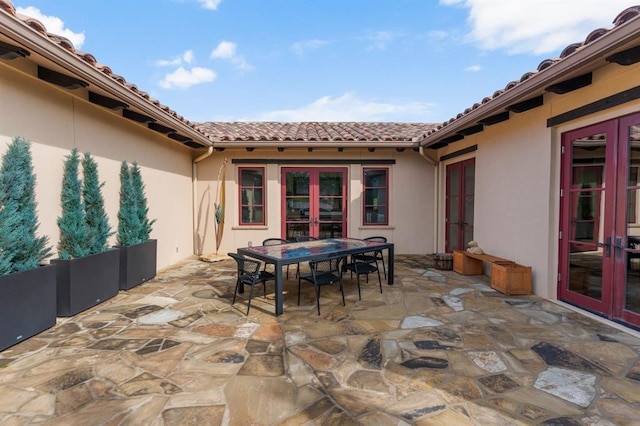 9639 Horizon Cir, Sperry, OK 74073 - view of patio featuring french doors and outdoor dining space