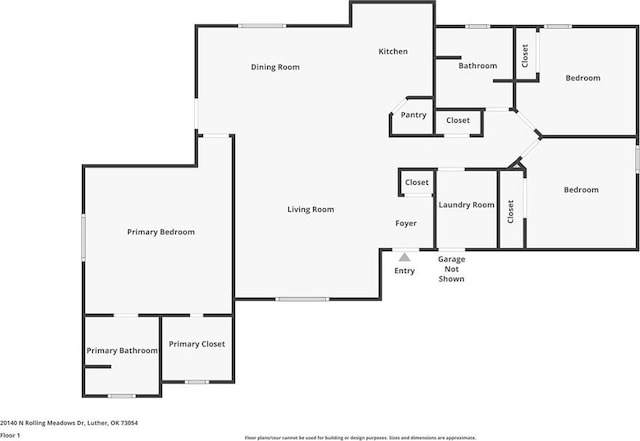 20140 N Rolling Meadows Dr, Luther, OK 73054 - room layout