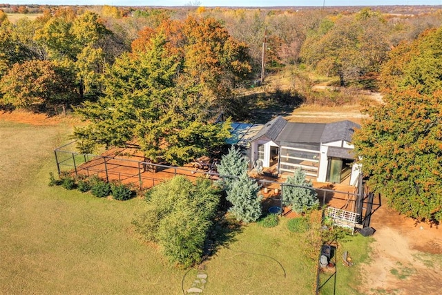 7217 Painted Sky Dr, Edmond, OK 73034 - aerial view of property and surrounding area featuring a heavily wooded area