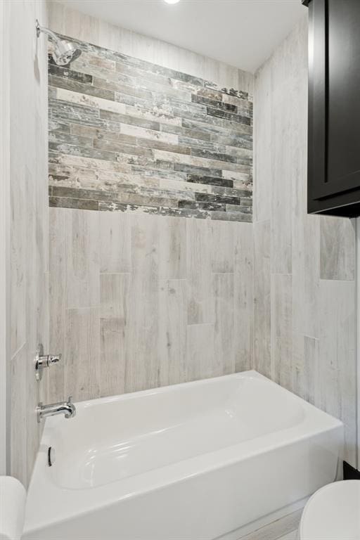 7217 Painted Sky Dr, Edmond, OK 73034 - bathroom with toilet and bathtub / shower combination