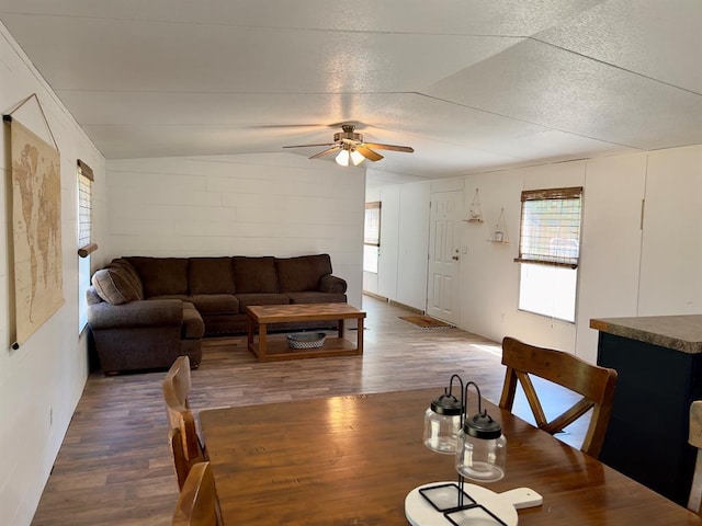 559 Poppy Rd, Broken Bow, OK 74728 - dining space with a ceiling fan, a healthy amount of sunlight, and wood finished floors