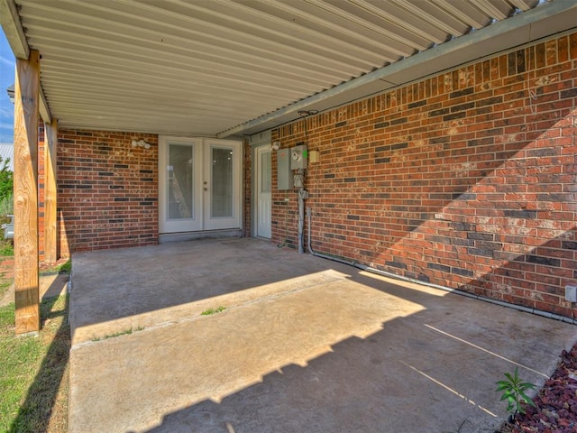 view of patio / terrace featuring french doors