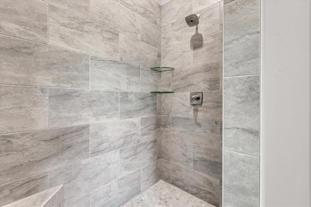 bathroom view of tiled shower