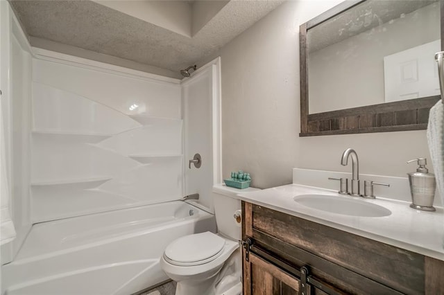 7301 Kings Manor Ct, Oklahoma City, OK 73132 - bathroom featuring toilet, bathing tub / shower combination, and vanity