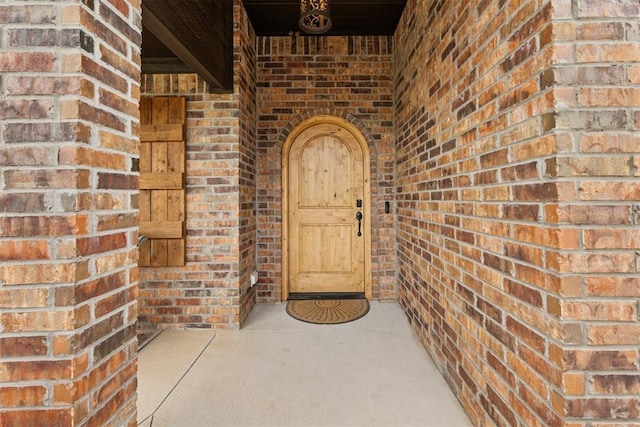 16309 Rangeland Dr, Oklahoma City, OK 73170 - doorway to property with brick siding