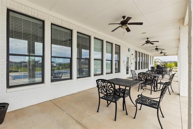 16309 Rangeland Dr, Oklahoma City, OK 73170 - view of patio with outdoor dining space and a ceiling fan
