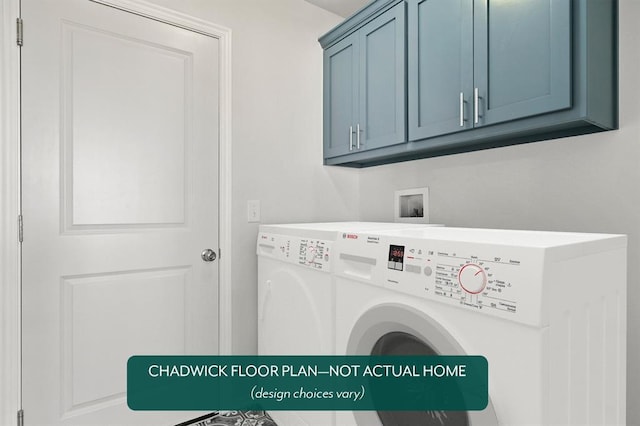 laundry area with cabinet space and washer and clothes dryer