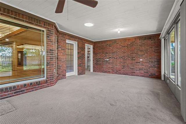 2001 Saber Ln, Weatherford, OK 73096 - unfurnished sunroom with ceiling fan