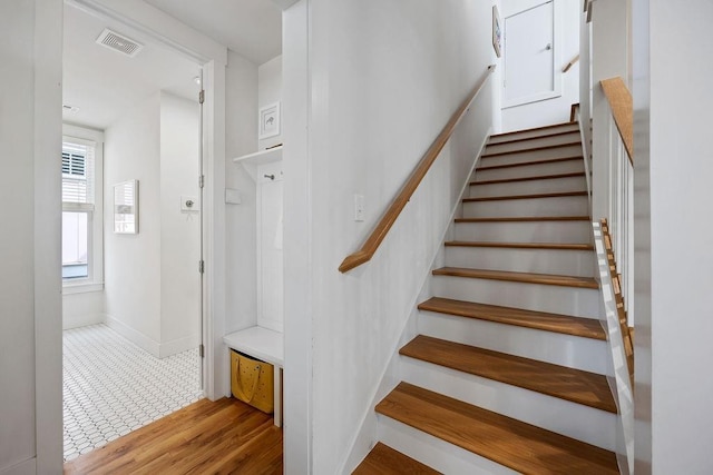 43 Center Ln, Carlton Landing, OK 74432 - stairs featuring baseboards and wood finished floors