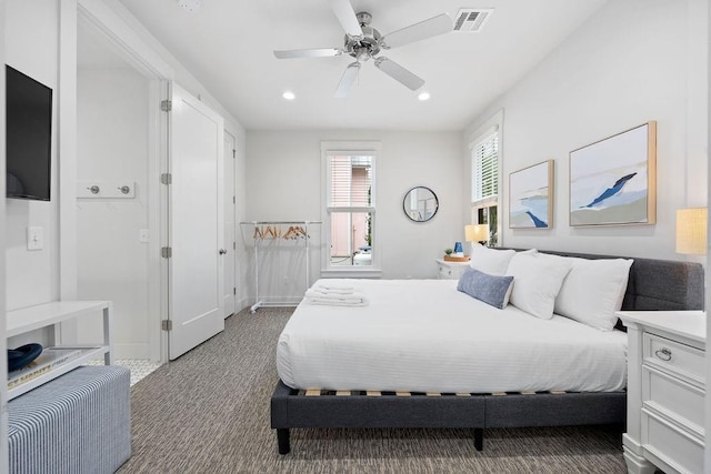 43 Center Ln, Carlton Landing, OK 74432 - carpeted bedroom with recessed lighting, ceiling fan, and baseboards