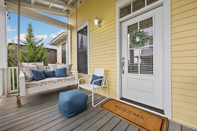 43 Center Ln, Carlton Landing, OK 74432 - wooden terrace with outdoor lounge area