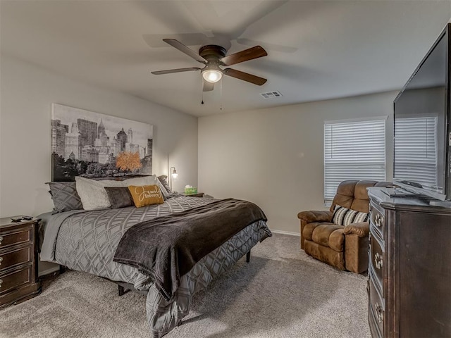 424 SE 5th Ter, Newcastle, OK 73065 - carpeted bedroom featuring a ceiling fan and baseboards