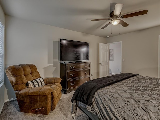 424 SE 5th Ter, Newcastle, OK 73065 - carpeted bedroom featuring ceiling fan and baseboards