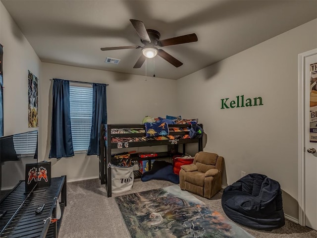 424 SE 5th Ter, Newcastle, OK 73065 - carpeted bedroom with baseboards and a ceiling fan