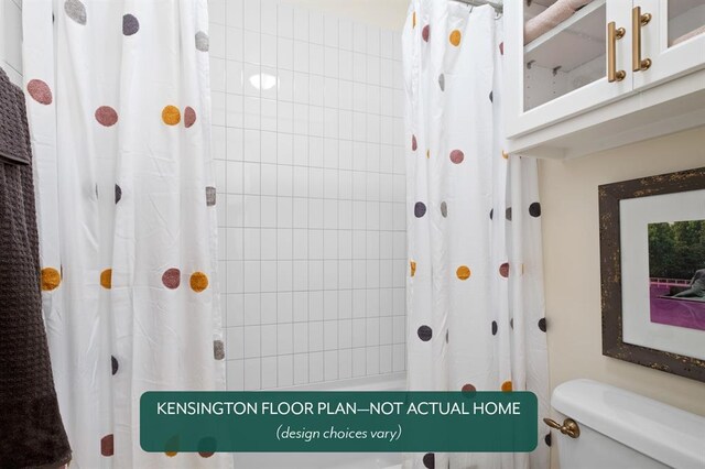 24119 Western Ave, Washington, OK 73093 - full bathroom featuring toilet and shower / tub combo with curtain