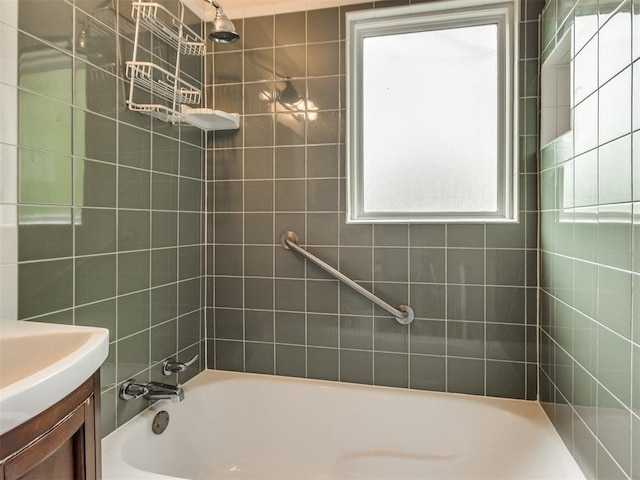 1829 Westchester Dr, Oklahoma City, OK 73120 - bathroom with washtub / shower combination and vanity
