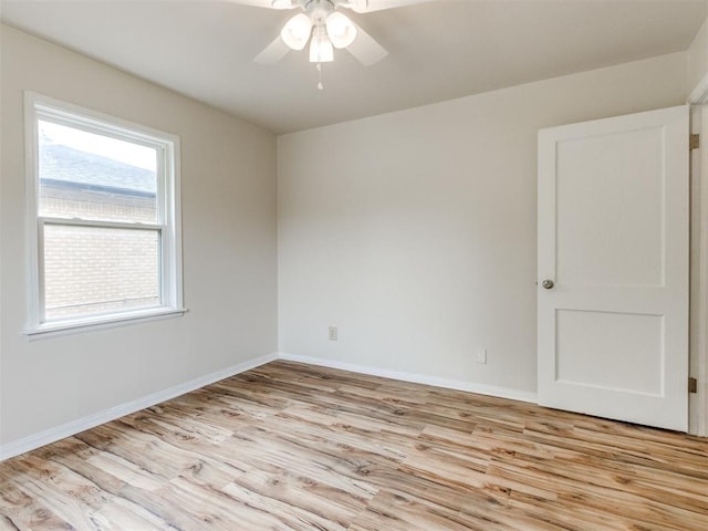 1829 Westchester Dr, Oklahoma City, OK 73120 - unfurnished room with light wood-type flooring, a ceiling fan, and baseboards
