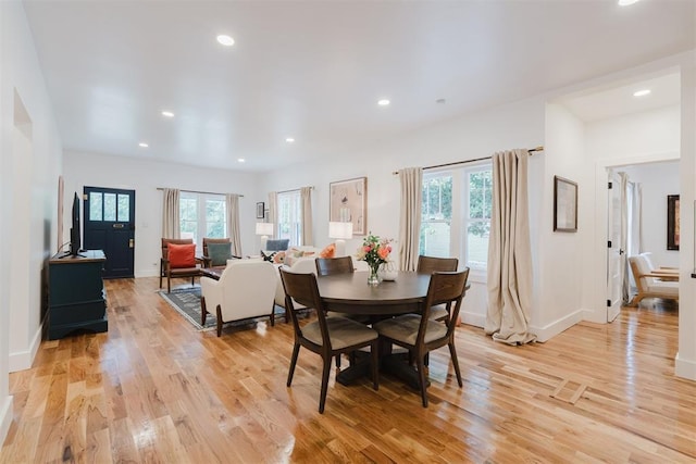 221 Alameda St, Norman, OK 73069 - dining room with plenty of natural light, light wood finished floors, recessed lighting, and baseboards