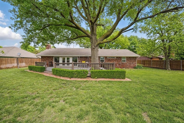 3222 Wilshire Ter, Oklahoma City, OK 73116 - back of property featuring a chimney and brick siding