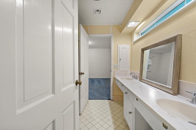3222 Wilshire Ter, Oklahoma City, OK 73116 - bathroom featuring tile patterned flooring and double vanity