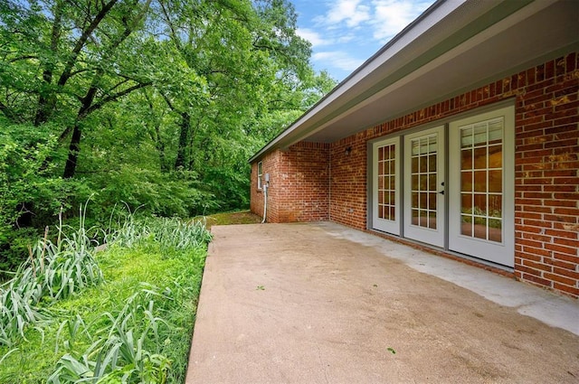 view of patio / terrace featuring french doors