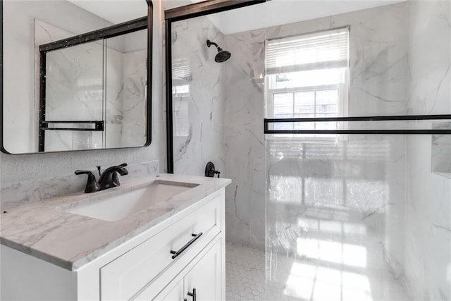 503 W Martin St, El Reno, OK 73036 - bathroom with vanity and a marble finish shower
