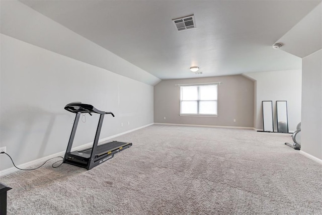 18337 Tombstone Trl, Norman, OK 73072 - additional living space with baseboards, carpet, and vaulted ceiling