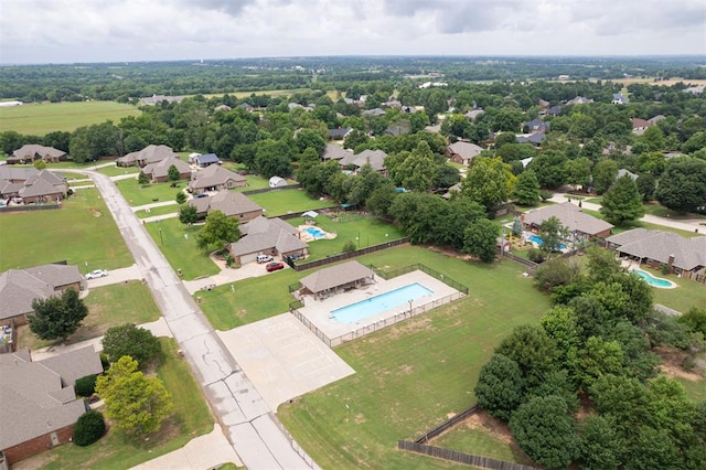 18337 Tombstone Trl, Norman, OK 73072 - aerial perspective of suburban area featuring a pool