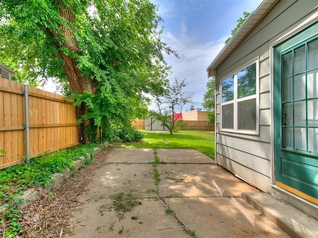 3617 N Westmont St, Oklahoma City, OK 73118 - view of patio / terrace with an outbuilding