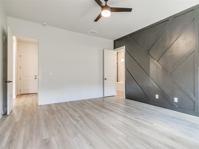 8916 NW 130th St, Oklahoma City, OK 73142 - empty room with ceiling fan, light wood-style flooring, and baseboards