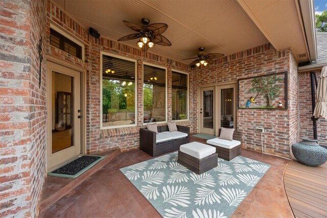 1401 Canyon Bridge Ln, Edmond, OK 73034 - view of patio with a ceiling fan