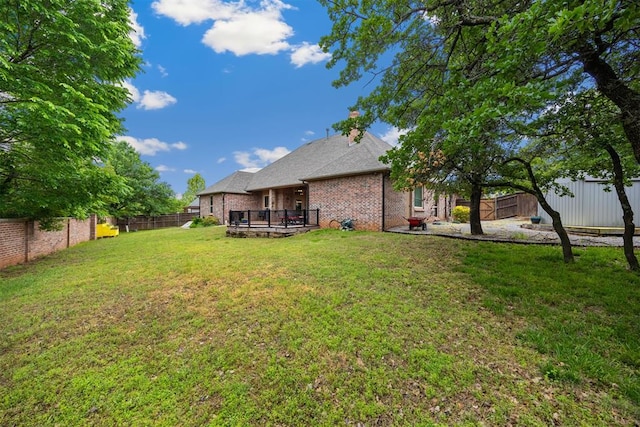 1401 Canyon Bridge Ln, Edmond, OK 73034 - view of yard with a deck