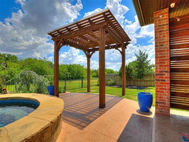 view of patio / terrace featuring a pergola