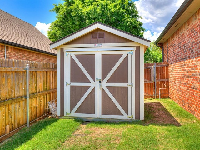 view of shed