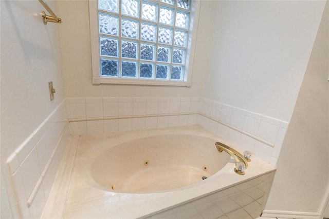bathroom with a jetted tub