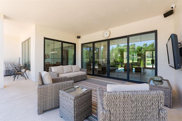 view of patio with outdoor lounge area