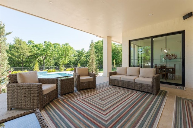 sunroom with view of scattered trees