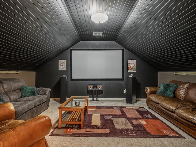 1409 Echohollow Trl, Edmond, OK 73025 - carpeted home theater room featuring lofted ceiling