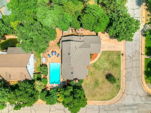 1409 Echohollow Trl, Edmond, OK 73025 - aerial view of a pool