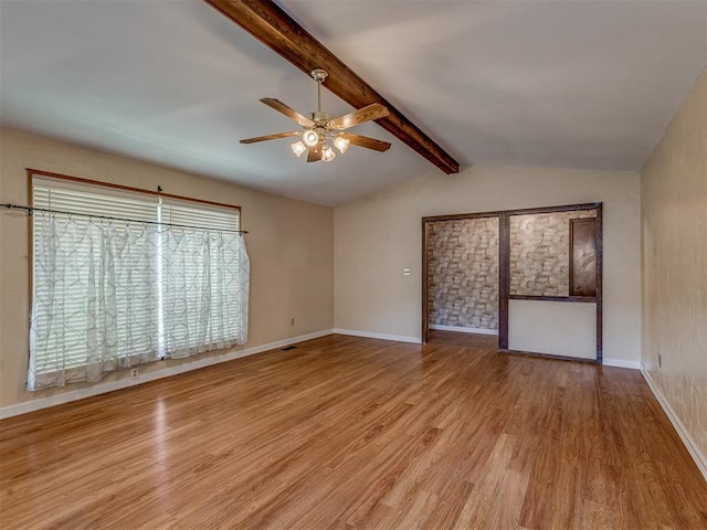 8709 NW 86th St, Oklahoma City, OK 73132 - spare room featuring a ceiling fan, light wood-style floors, and baseboards