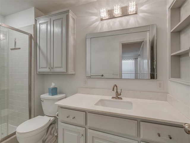 8709 NW 86th St, Oklahoma City, OK 73132 - full bath featuring a stall shower, vanity, and toilet