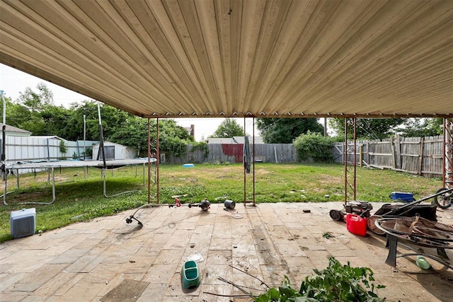 6508 S Harvey Ave, Oklahoma City, OK 73139 - view of patio with a trampoline