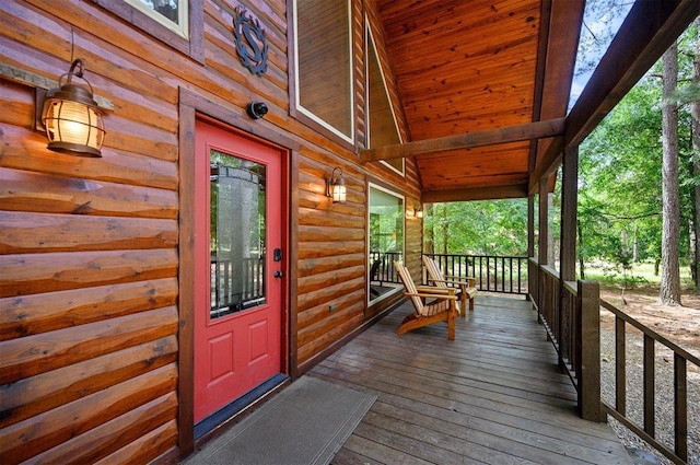 479 Poplar Cir, Broken Bow, OK 74728 - view of wooden porch