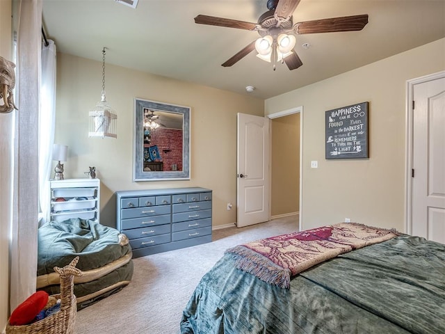 15101 SE 58th St, Choctaw, OK 73020 - bedroom featuring carpet floors, ceiling fan, and baseboards
