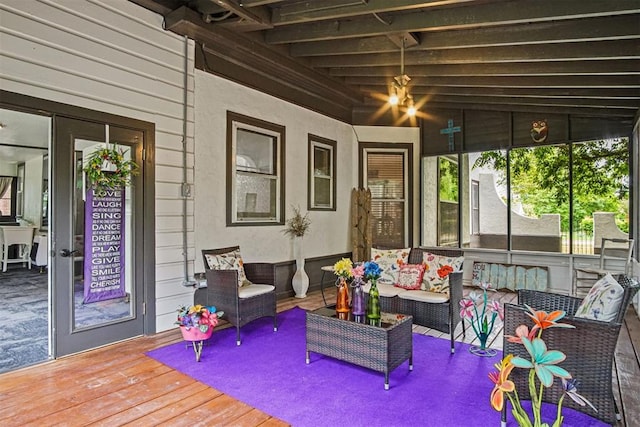 3715 N Mckinley Ave, Oklahoma City, OK 73118 - sunroom / solarium with an outdoor living space
