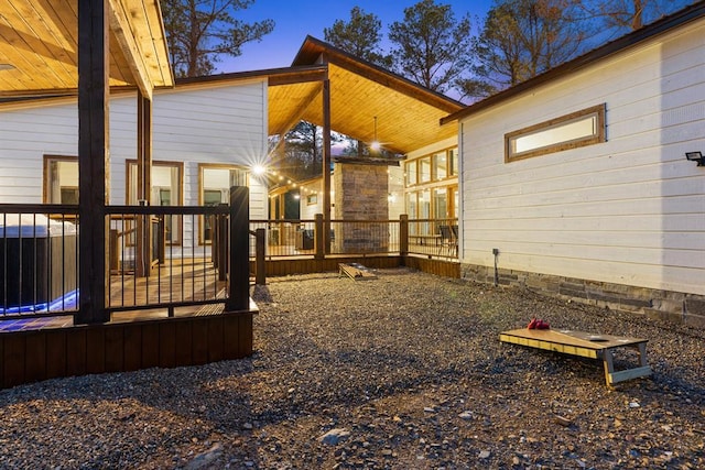 view of yard with a deck