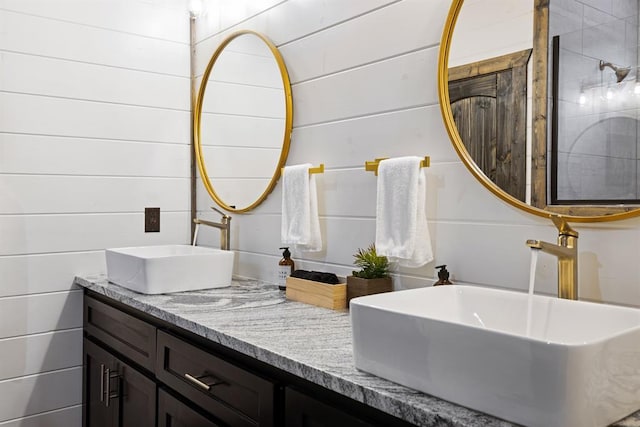 full bathroom with double vanity