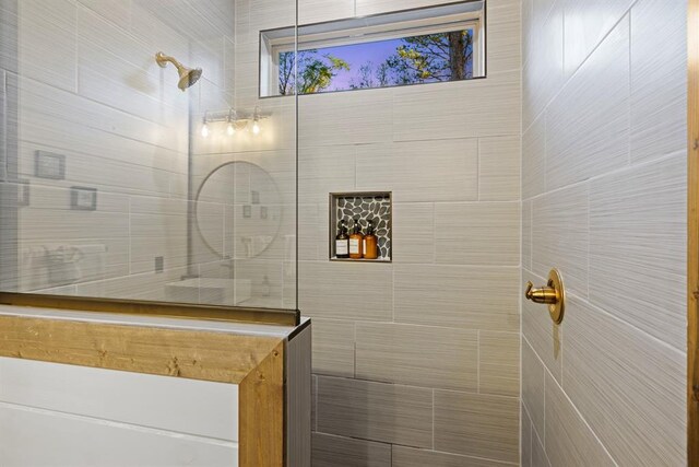 full bathroom featuring a walk in shower