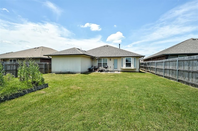 12032 SW 10th St, Yukon, OK 73099 - back of property featuring a fenced backyard and a patio
